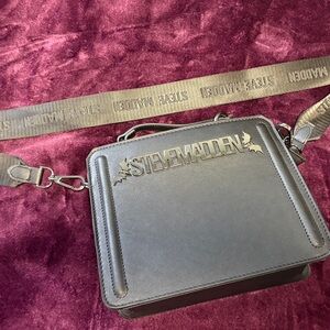 Steve Madden Charcoal Crossbody with Logo Strap